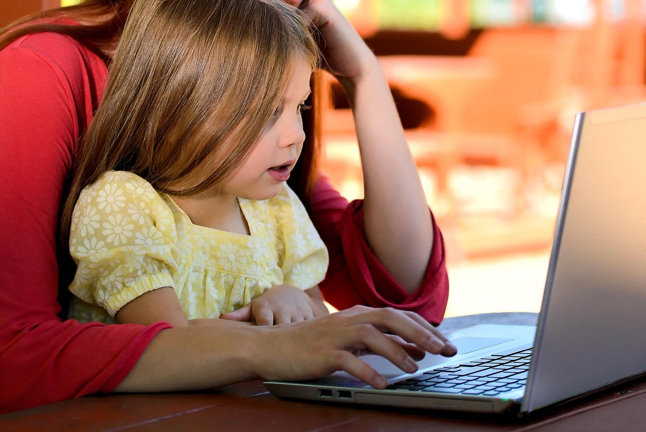 Children learning with educational tools