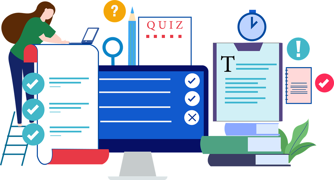 Educational quiz and test materials